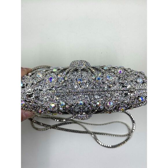 STUNNING Mission Peacock Bling Purse, has beautiful silver chain,Fairy,Queen - Picture 5 of 7